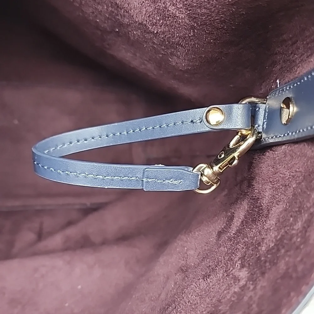 Michael Kors Griffin Admiral Blue Pebbled Leather Shoulder Hobo Bag